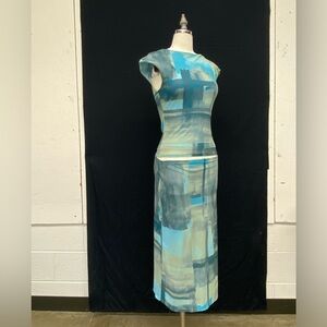 Motel printed mesh top and skirt set